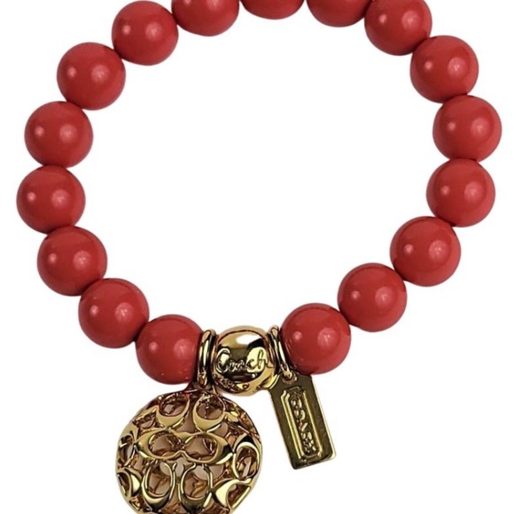 Coral Coach Bracelet with signature dangle charm